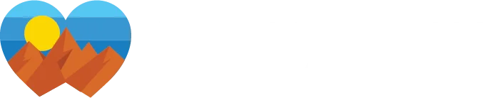 Colorado Springs Cardiology logo with heart shaped logomark with illustrated rocky mountains