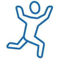 illustrated person running for health